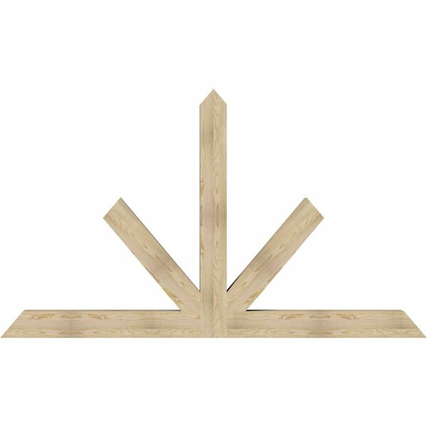 Ekena Millwork Saratoga Rough Sawn Timber Gable Bracket, Douglas Fir, 96"W x 56"H x 6"D x 6"F, 14/12 Pitch GBW096X56X0606SAR00RDF - main